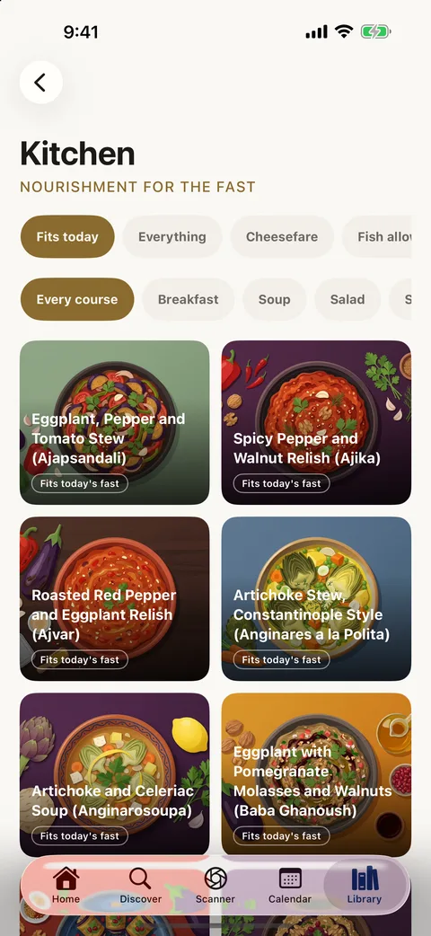 The Kitchen: fasting recipes that fit today's fast
